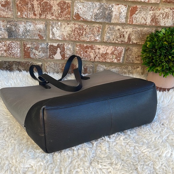 Cole Haan Palermo Silver and Black Two-Tone Leather Tote Bag - Picture 6 of 12